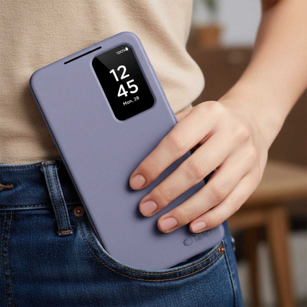 Tech - Protect Samsung Galaxy S26 - Θήκη Βιβλίο με Θέση για 1 Κάρτα - Smart Wallet - Purple