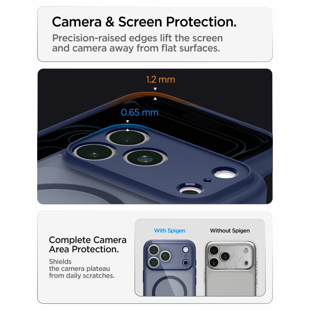 Spigen iPhone 18 Pro / iPhone 17 Pro - Σκληρή Θήκη με Πλαίσιο Σιλικόνης Και MagSafe - Ultra Hybrid Mag - Frost Deep Blue