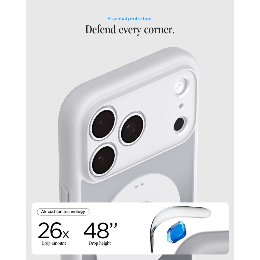 Spigen iPhone 18 Pro Max / iPhone 17 Pro Max - Σκληρή Θήκη με Πλαίσιο Σιλικόνης Και MagSafe - Ultra Hybrid Classic - Classic Silver