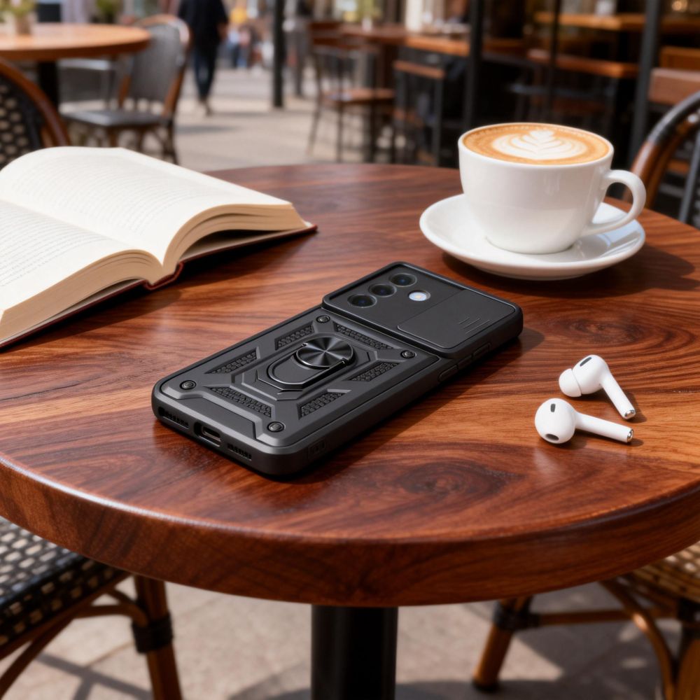 Tech - Protect Samsung Galaxy A57 5G - Σκληρή Θήκη με Πλαίσιο Σιλικόνης και Δαχτυλίδι Συγκράτησης - Camshield Pro - Black