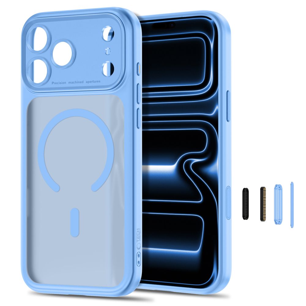 Tech-Protect iPhone 18 Pro / iPhone 17 Pro - Σκληρή Θήκη με Πλαίσιο Σιλικόνης και MagSafe - MagPeak MagSafe CC - Matte Light Blue