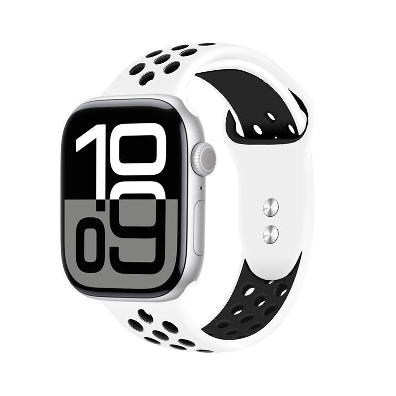 Crong Λουράκι Apple Watch 4/5/6/7/8/9/10/11 - SE (1/2/3) - Ultra (1/2/3) - 42/44/45/49mm Duo Sport - White / Black