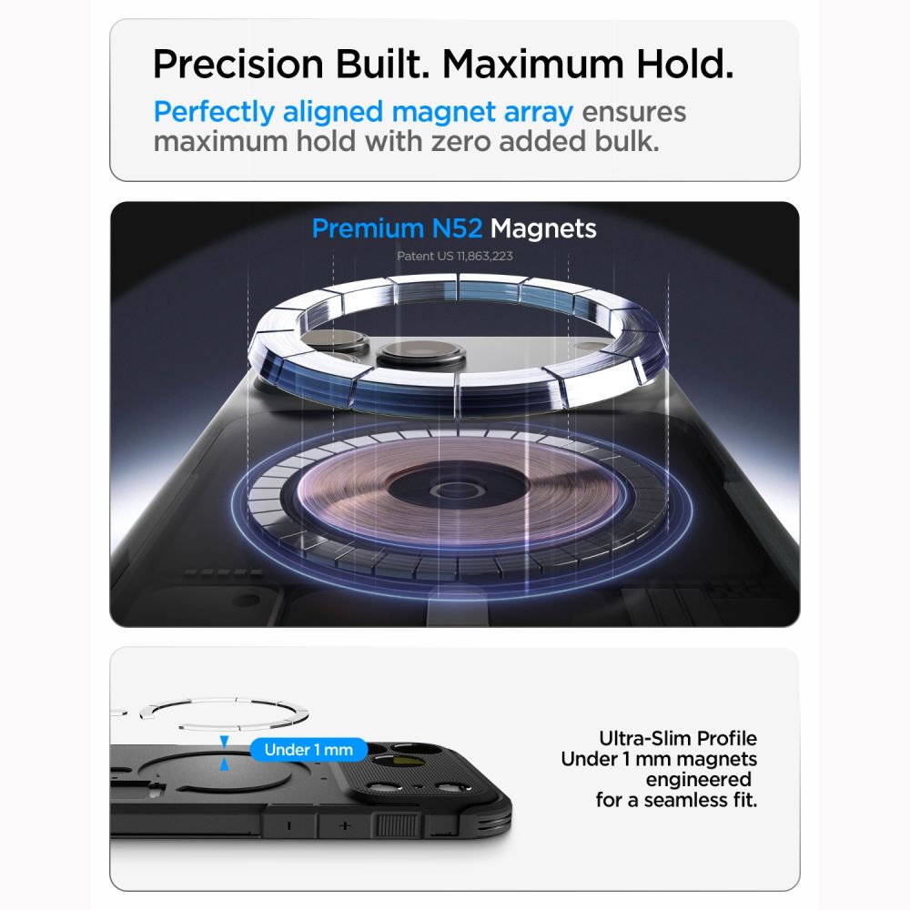 Spigen iPhone 18 Pro Max / iPhone 17 Pro Max - MagSafe Σκληρή Θήκη με Πλαίσιο Σιλικόνης και Σταντ - Tough Armor T Mag - Gunmetal