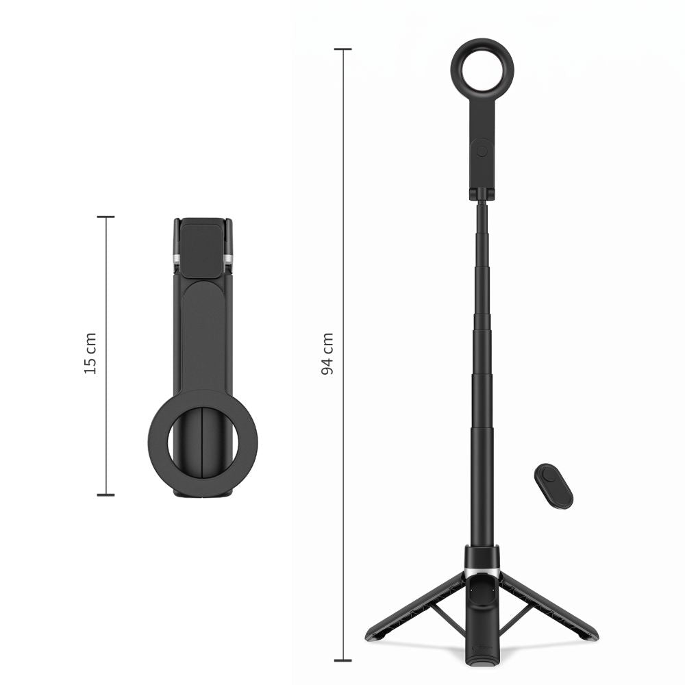 Tech-Protect Ασύρματο MagSafe Bluetooth Selfie Stick με Τρίποδο και Τηλεχειριστήριο - L11S - Black