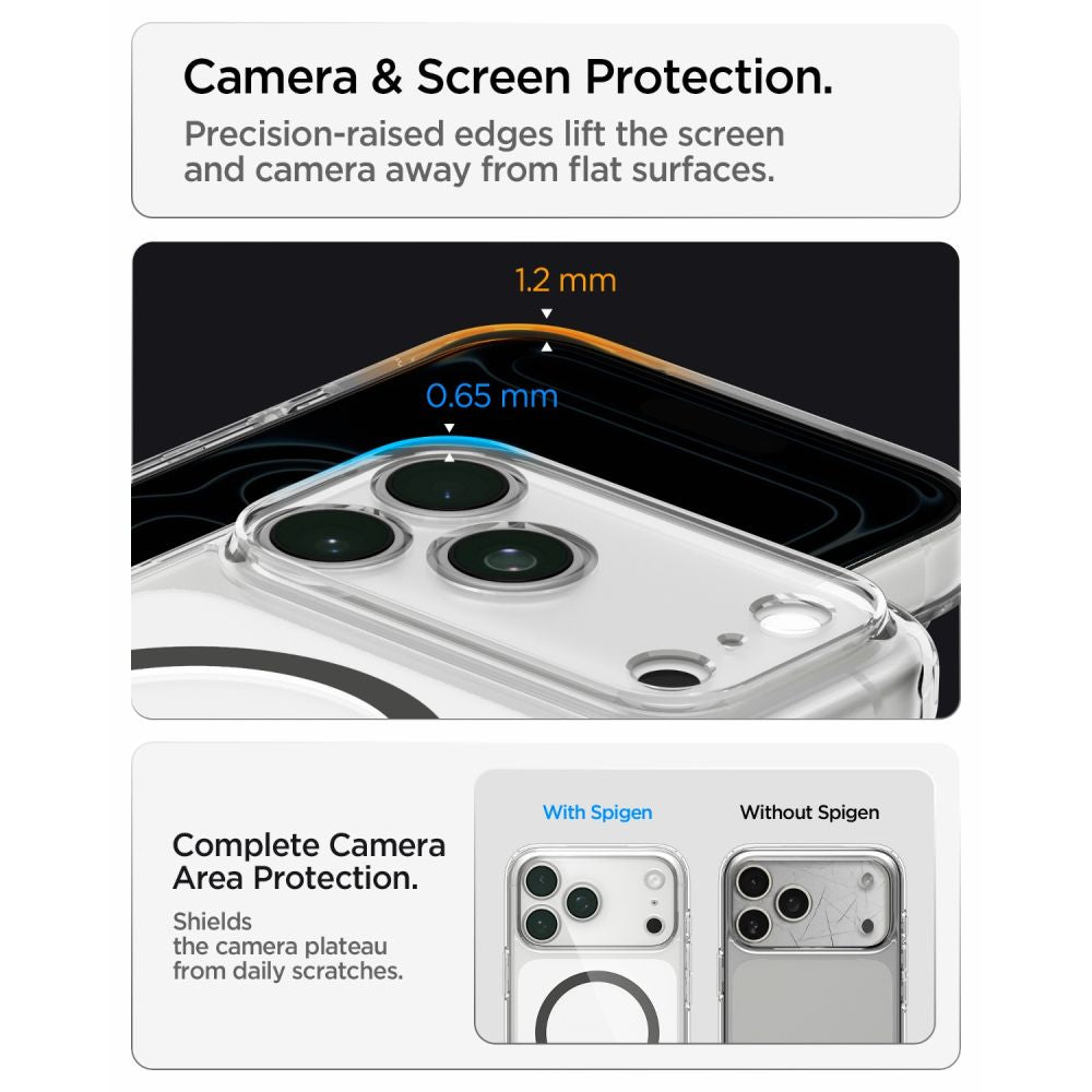 Spigen iPhone 18 Pro / iPhone 17 Pro - Σκληρή Θήκη με Πλαίσιο Σιλικόνης Και MagSafe - Ultra Hybrid Mag - Clear / Graphite