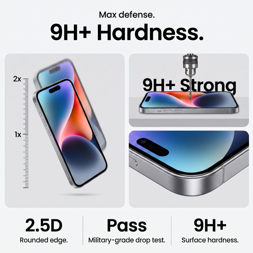 Tech-Protect iPhone 18 Pro / iPhone 17 Pro - Σετ με 2 Full Screen Αντιχαρακτικά Γυαλιά Οθόνης με Οδηγό Τοποθέτησης - Quick Set Plus - Black