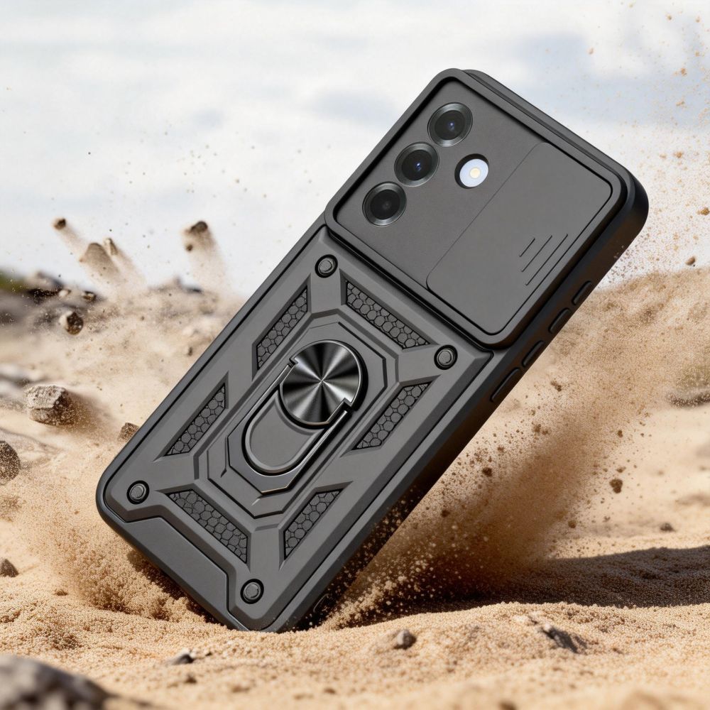 Tech - Protect Samsung Galaxy A57 5G - Σκληρή Θήκη με Πλαίσιο Σιλικόνης και Δαχτυλίδι Συγκράτησης - Camshield Pro - Black