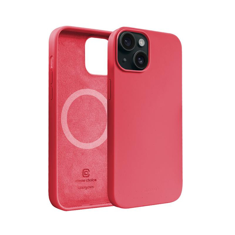 Crong iPhone 15 Plus Color Cover Magnetic - Θήκη Σιλικόνης με MagSafe - Pink