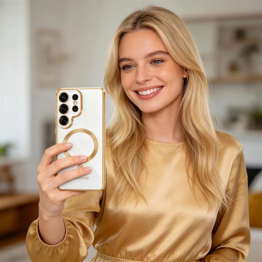 Tech - Protect Samsung Galaxy S26 Ultra - Θήκη Σιλικόνης TPU με MagSafe - MagFlex - Clear / Shiny Gold