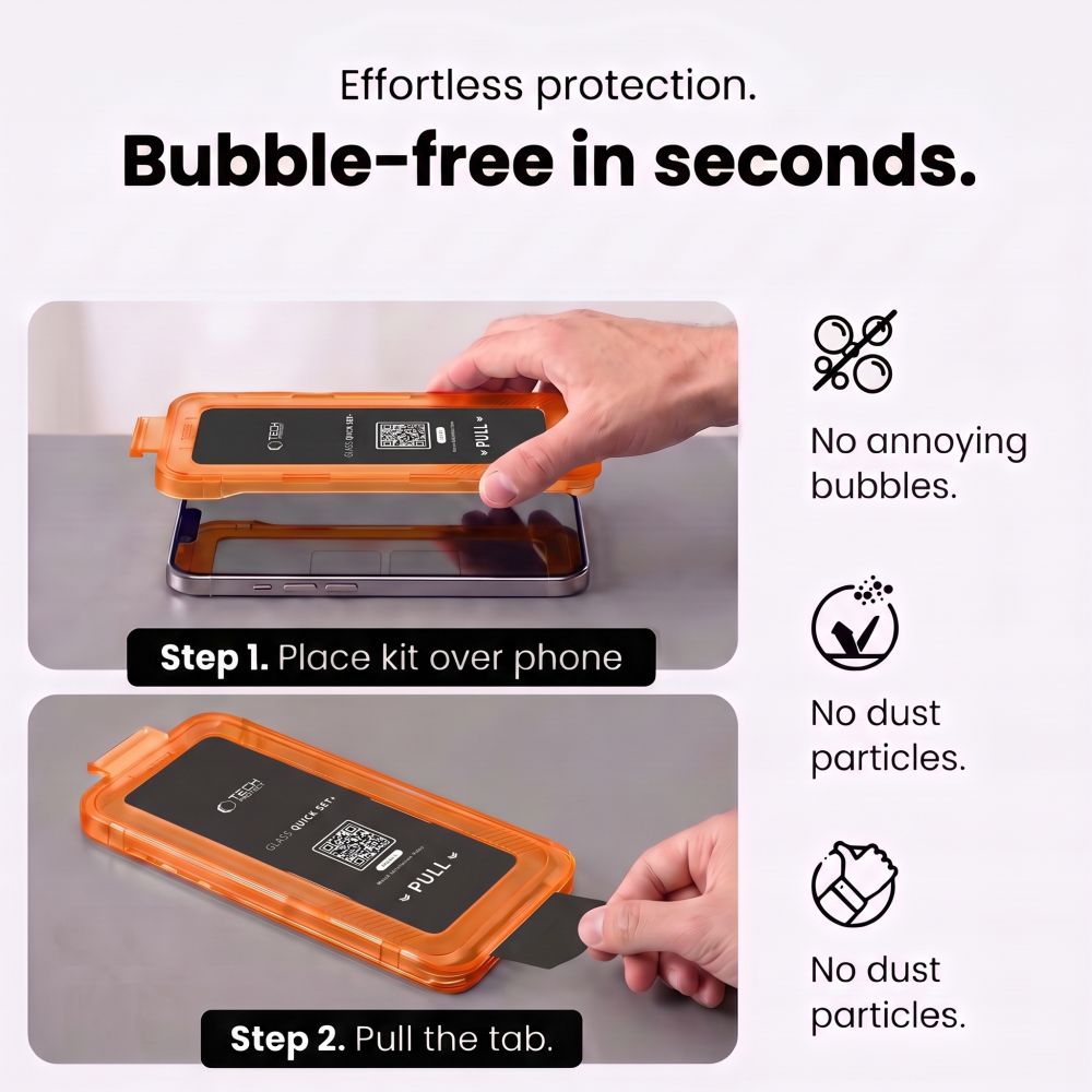 Tech-Protect iPhone 18 Pro Max / iPhone 17 Pro Max - Σετ με 2 Full Screen Αντιχαρακτικά Γυαλιά Οθόνης με Οδηγό Τοποθέτησης - Quick Set Plus - Black