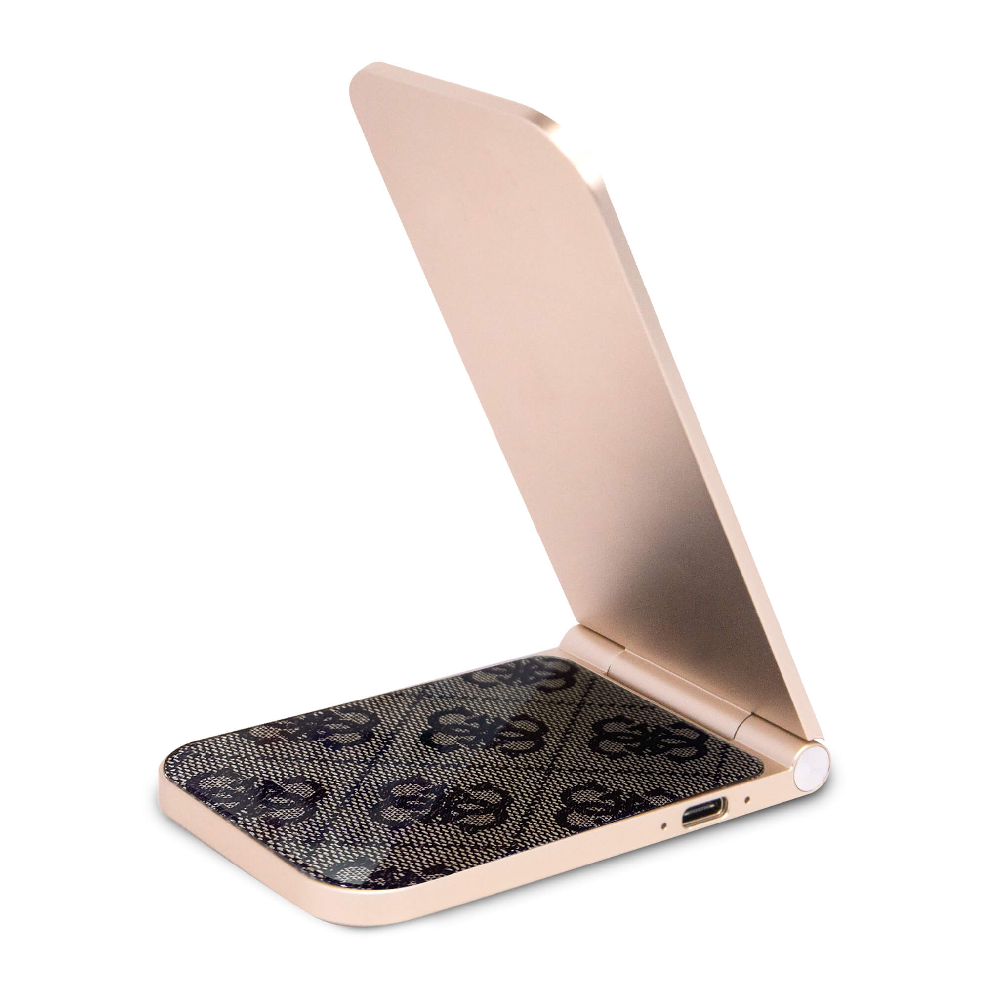 Guess MagSafe Pattern 2in1 15W Πτυσσόμενος Ασύρματος Φορτιστής MagSafe - Brown