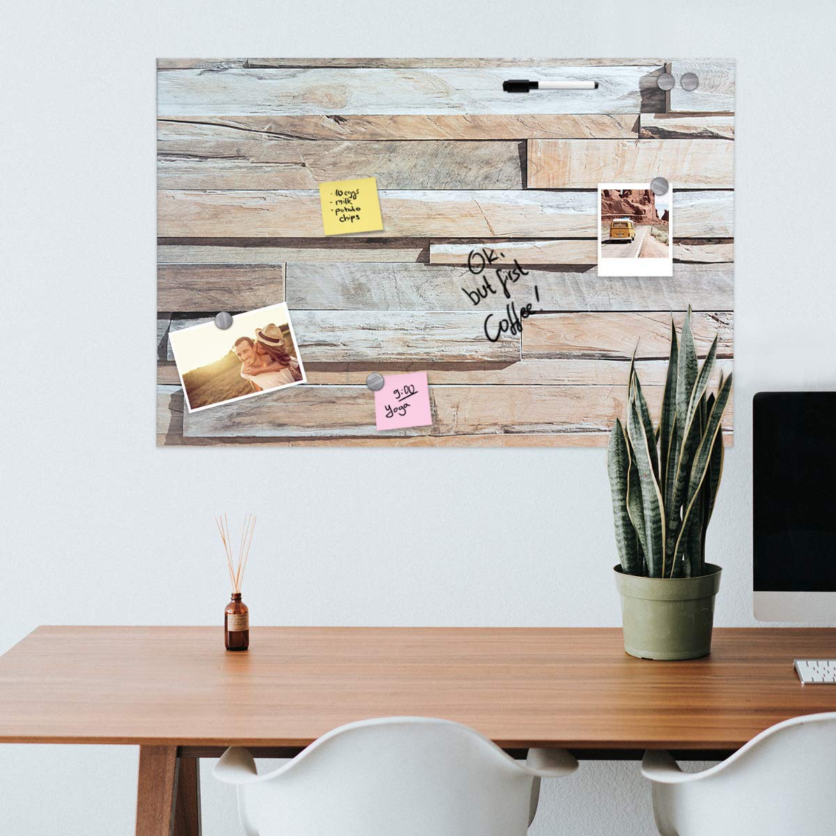 Navaris Magnetic Memo Board - Μαγνητικός Πίνακας Ανακοινώσεων - 60 x 90 cm - Design Stone Wall - 49997.03