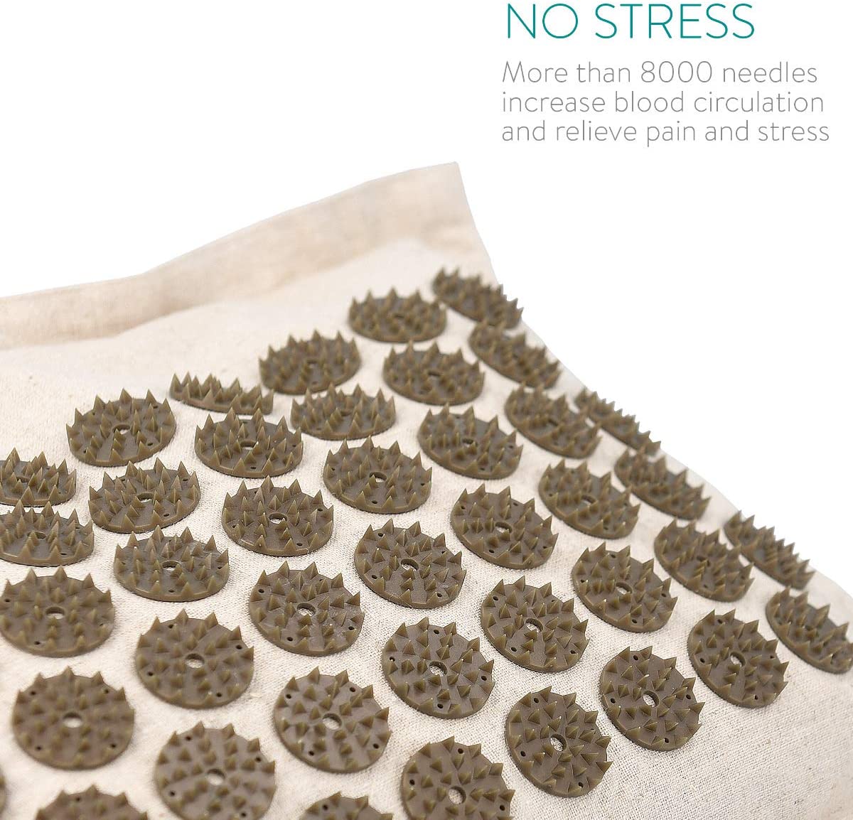 Navaris Eco-Friendly Σετ με Χαλάκι και Μαξιλάρι Μασάζ - Beige / Dark Green - 51747.11.80