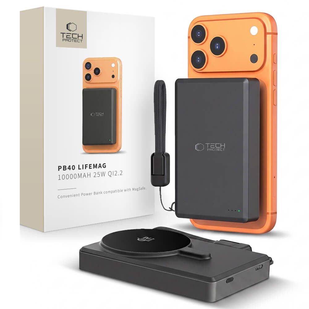 Tech-Protect Μαγνητικό PowerBank Κινητού 10000 mAh 25W Qi2.2 - PB40 Lifemag MagSafe - Black