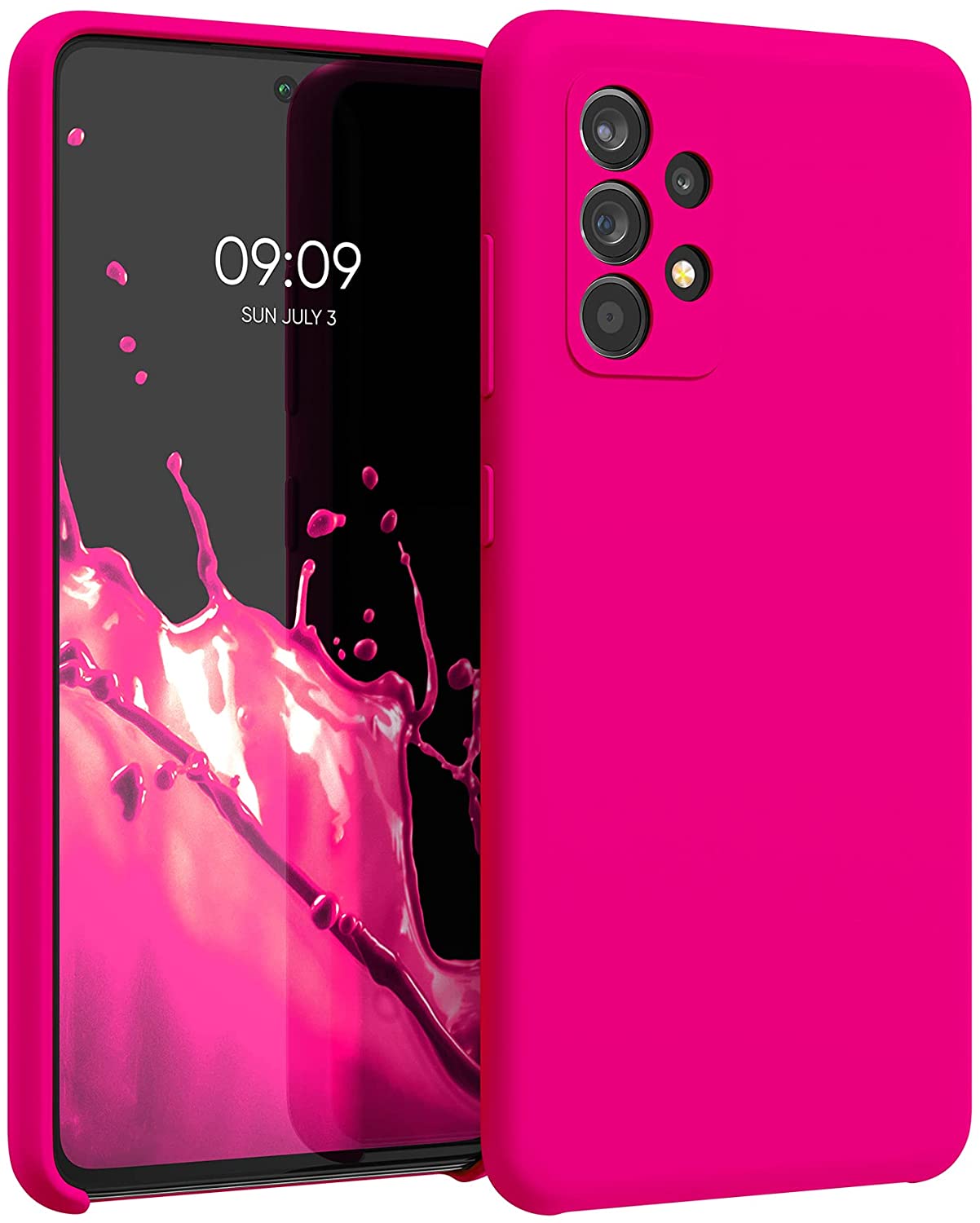KW Samsung Galaxy A52 / A52 5G / A52s 5G Θήκη Σιλικόνης Rubber TPU - Neon Pink - 54347.77