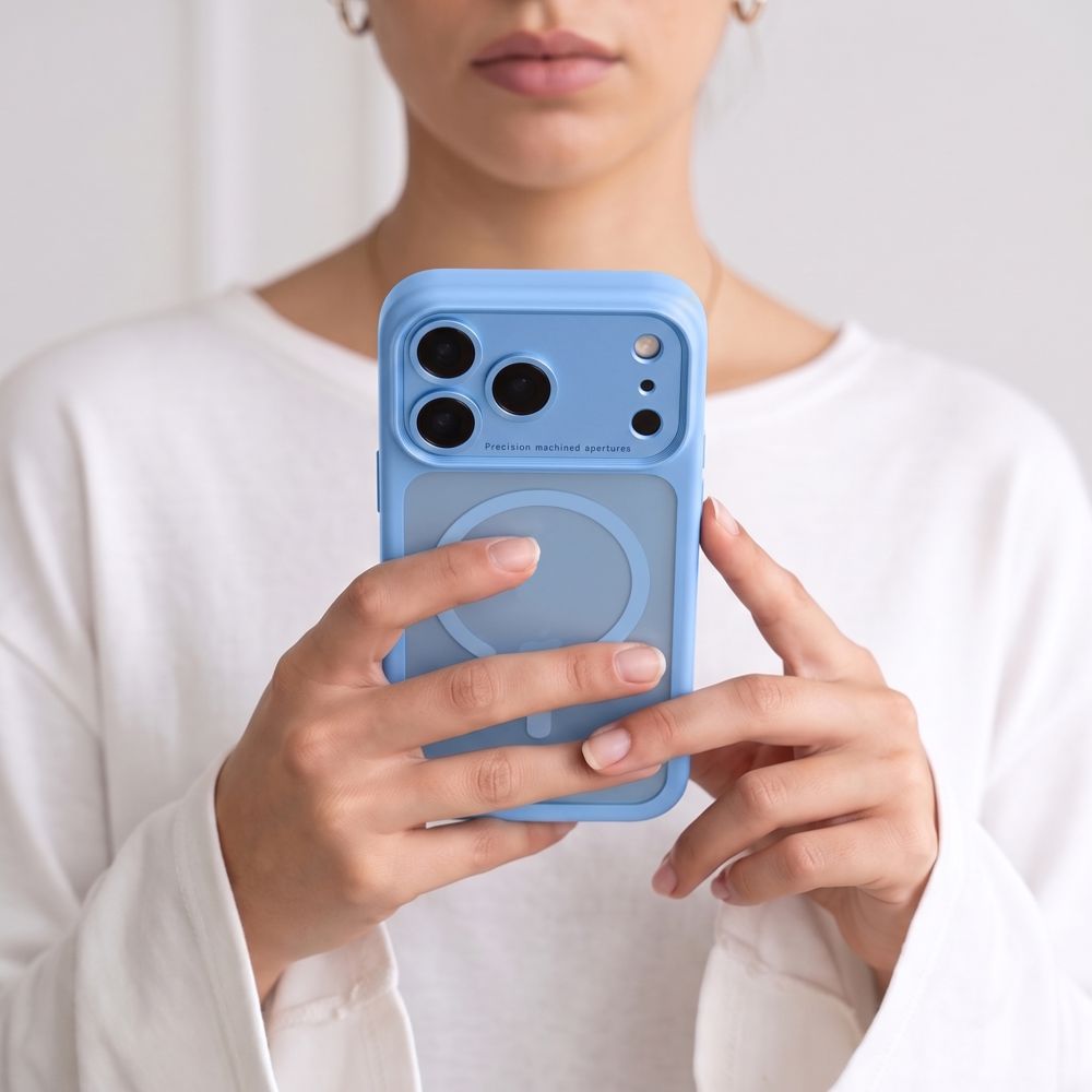 Tech-Protect iPhone 18 Pro / iPhone 17 Pro - Σκληρή Θήκη με Πλαίσιο Σιλικόνης και MagSafe - MagPeak MagSafe CC - Matte Light Blue