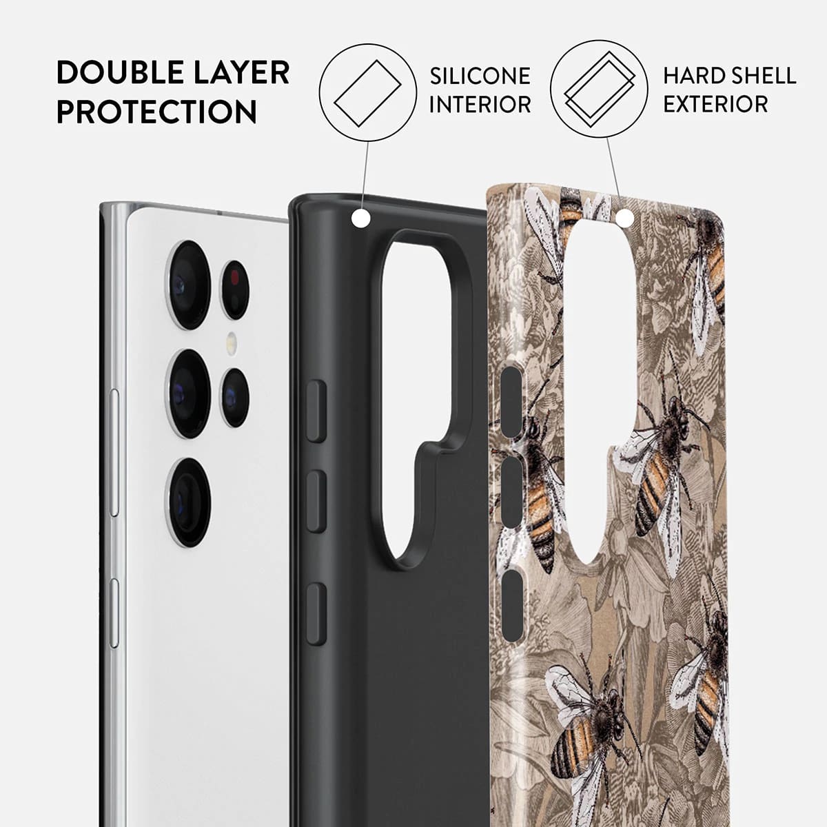 Burga Samsung Galaxy S22 Ultra Fashion Tough Σκληρή Θήκη - Honey Bee