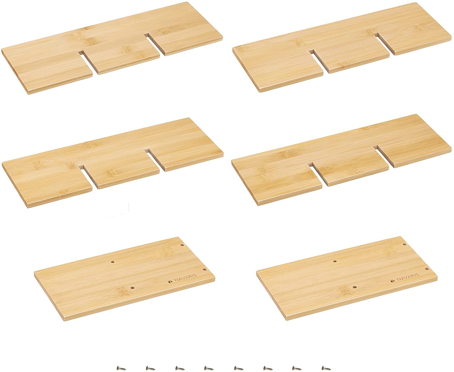 Navaris Ξύλινο Ράφι Ποτών από Μπαμπού - 43,5 x 10 x 29,5 cm - Light Brown - 54003.24