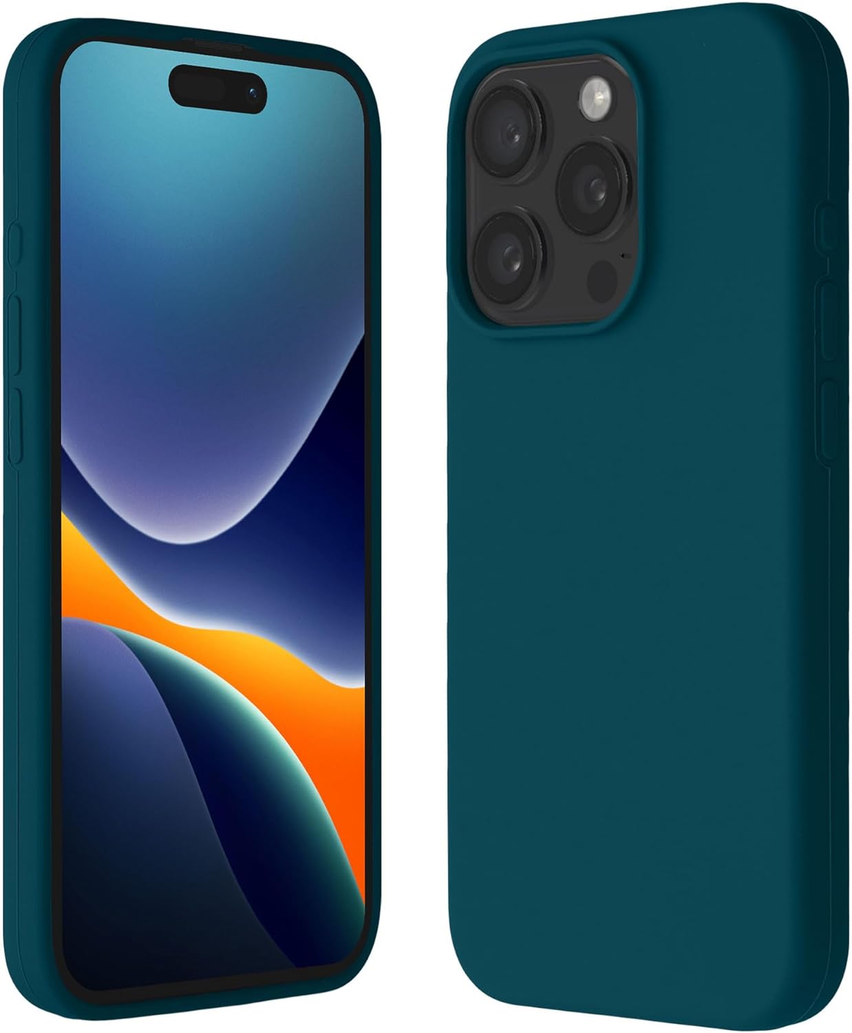 Kalibri iPhone 15 Pro Θήκη Σιλικόνης Rubberized TPU - Matte Petrol