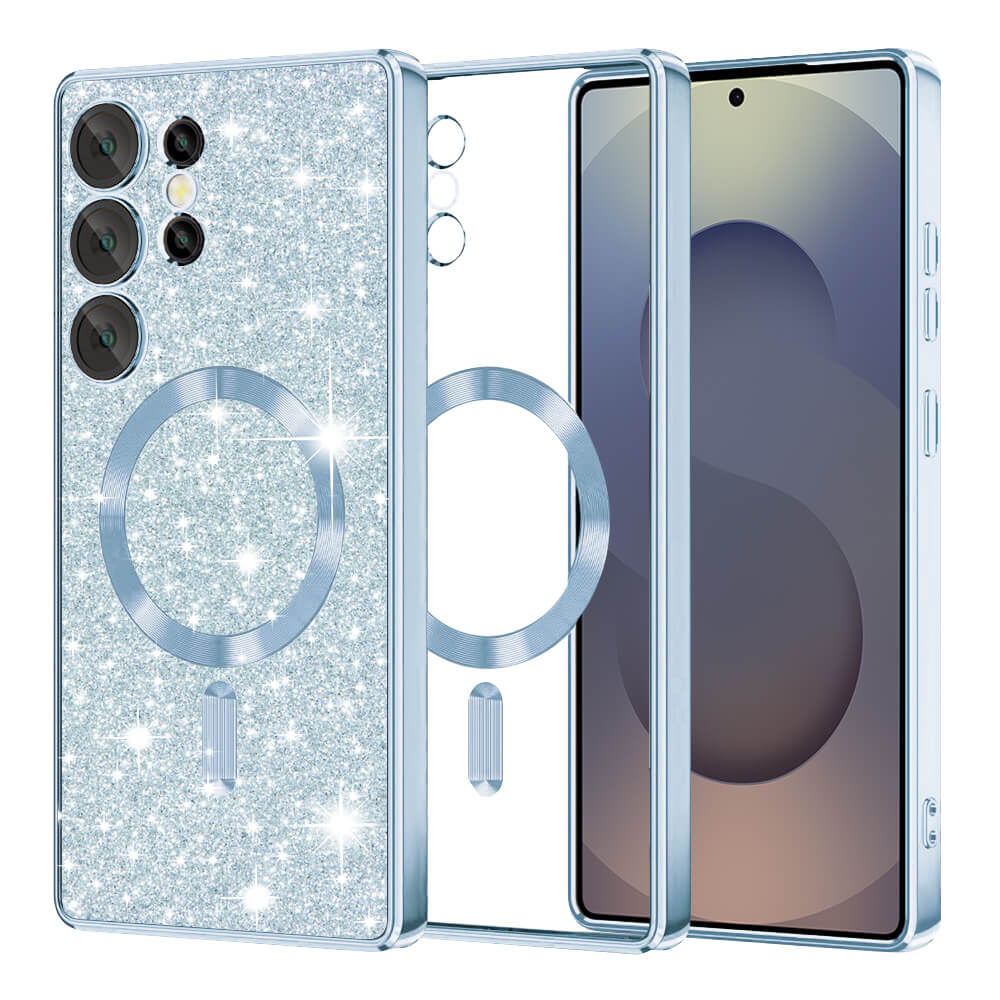Techsuit Samsung Galaxy S25 Ultra - Luxury Glitter MagSafe - Θήκη Σιλικόνης - Light Blue