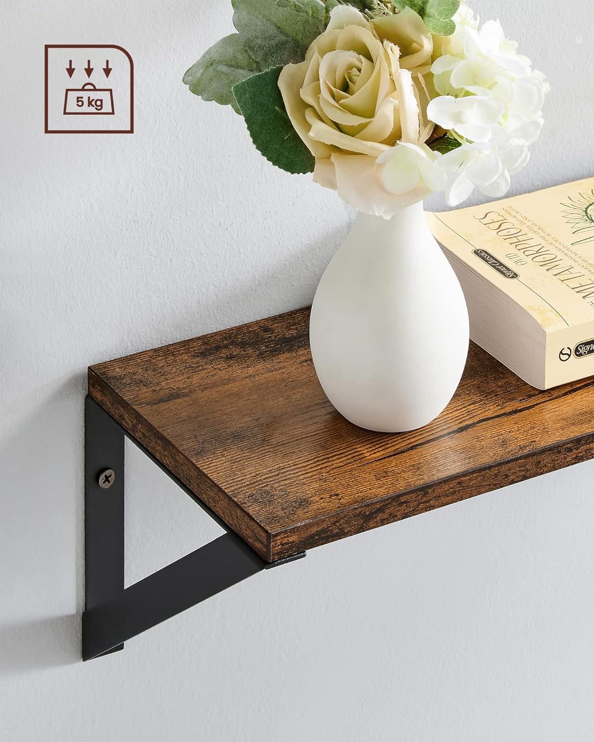 Vasagle Σετ με 3 Επιτοίχια Ράφια - Vintage Brown / Black - LWS442B01