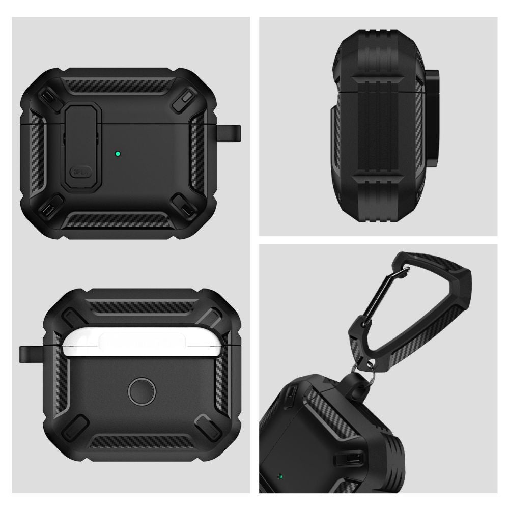Tech-Protect AirPods Pro 1 / 2 Θήκη Σιλικόνης - X-Carbo - Black