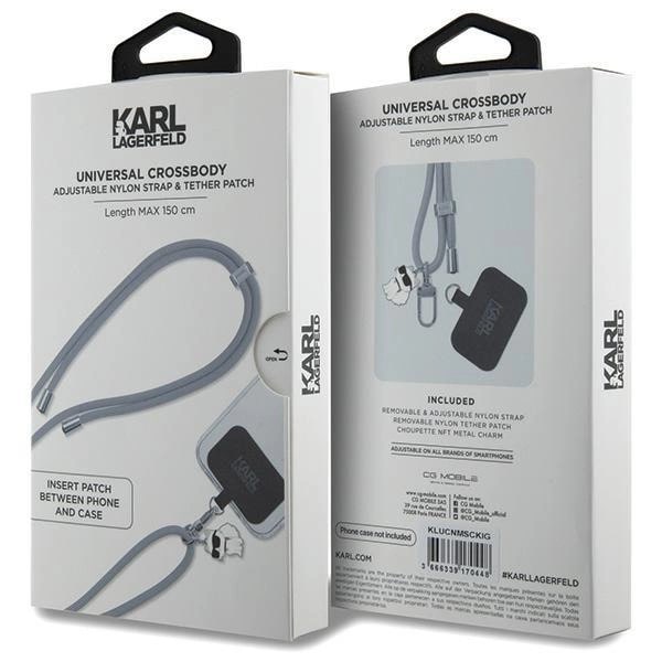 Karl Lagerfeld CBDY Cord - Universal Λουράκι για Θήκη Κινητού - Grey - KLUCNMSCKIG