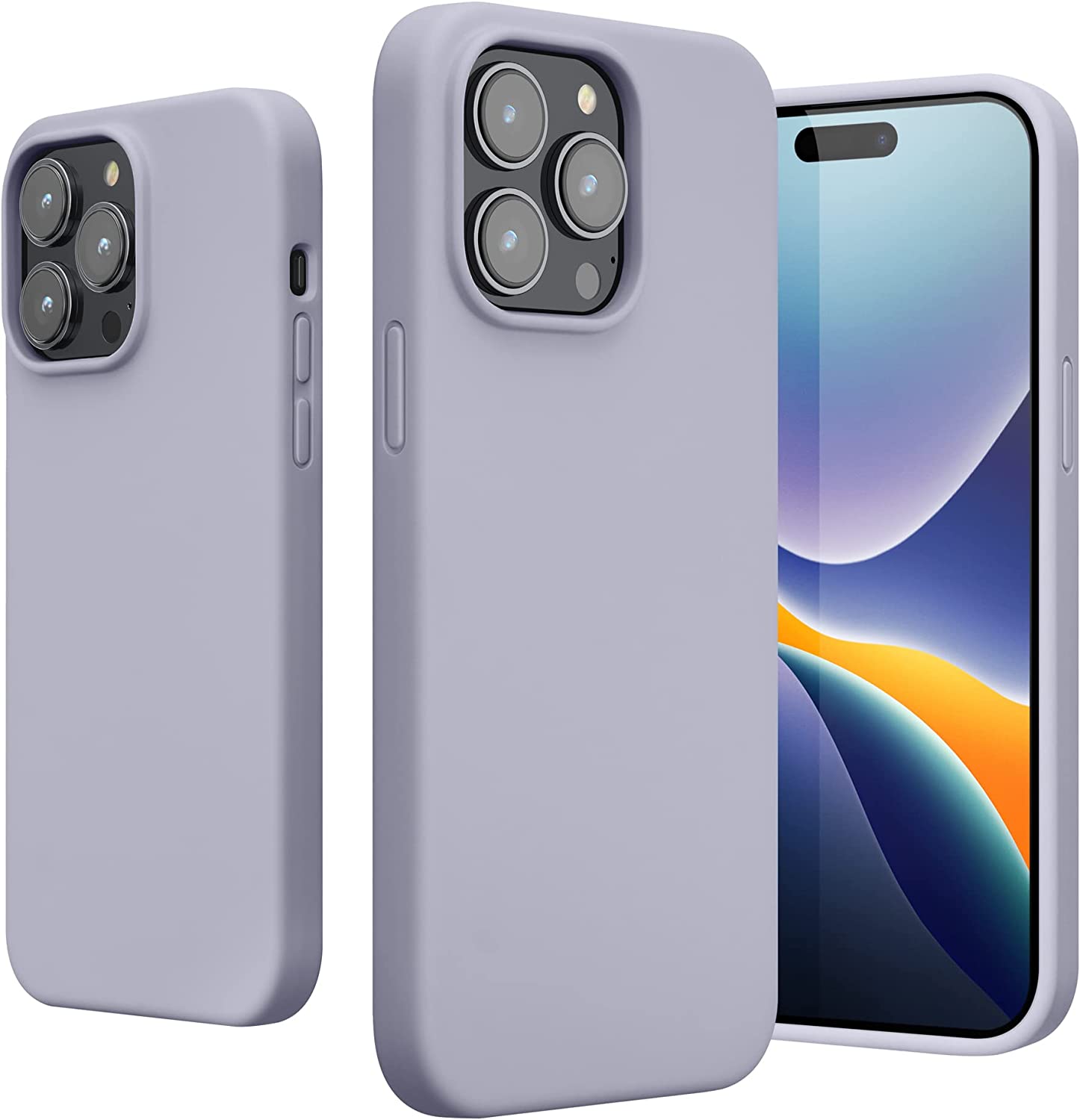 KW iPhone 14 Pro Max Θήκη Σιλικόνης Rubberized TPU - Light Lavender - 59074.139