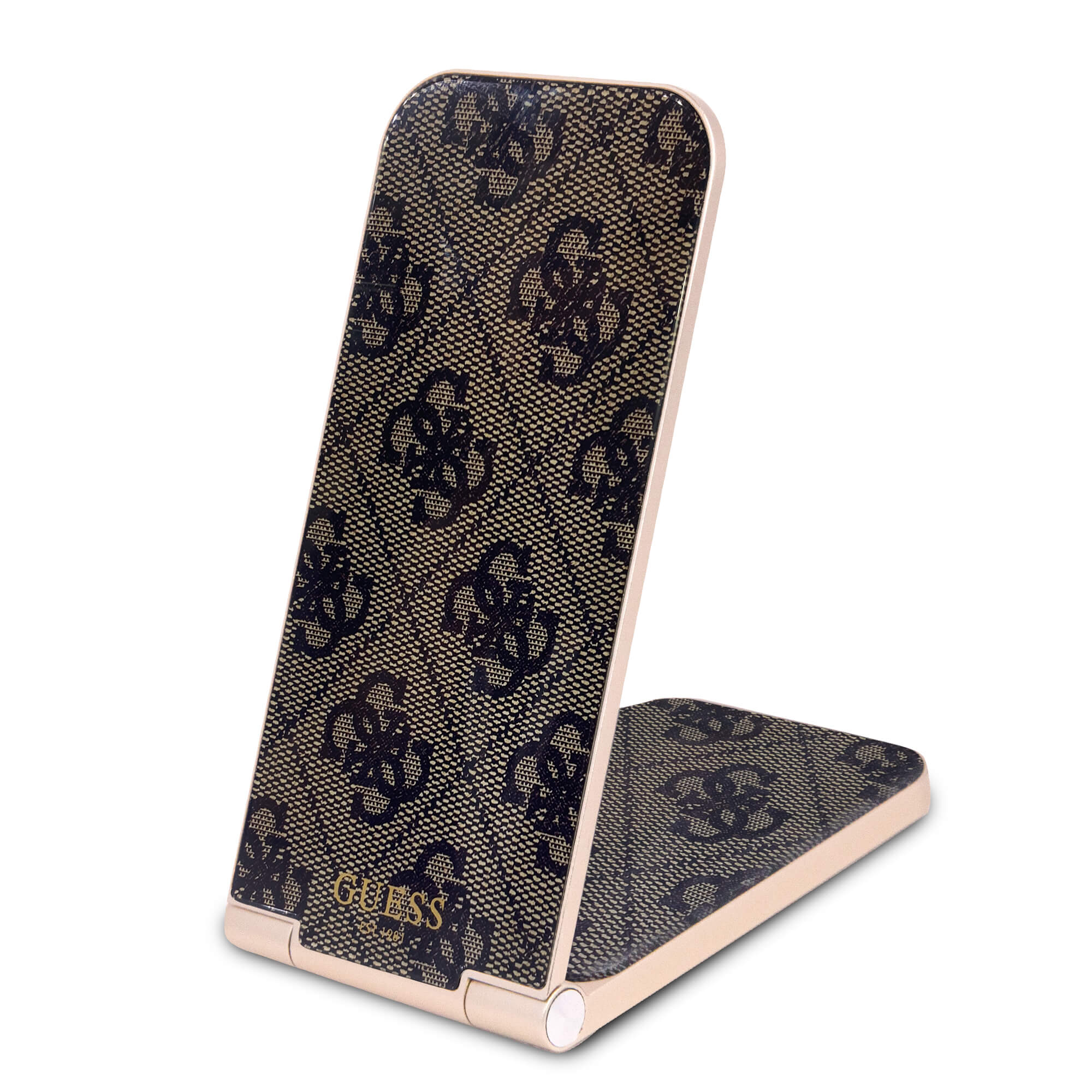 Guess MagSafe Pattern 2in1 15W Πτυσσόμενος Ασύρματος Φορτιστής MagSafe - Brown