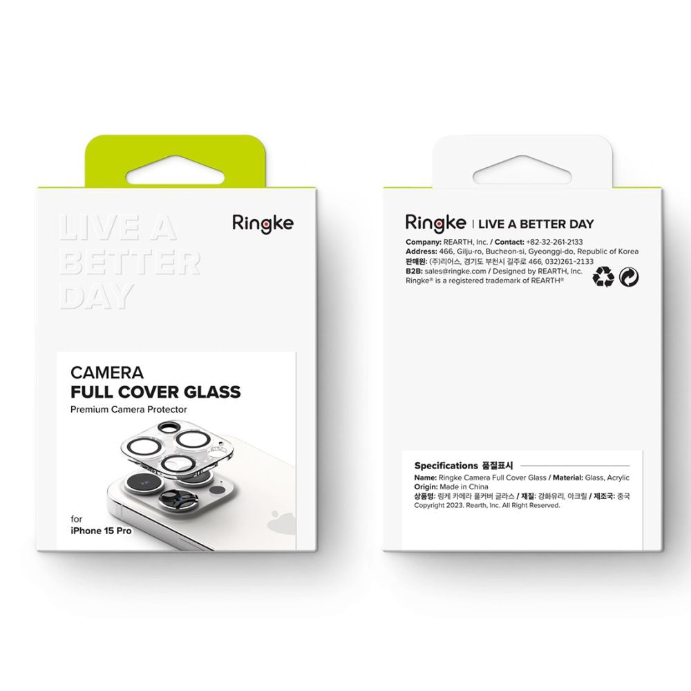 Ringke iPhone 15 Pro Camera Protector Αντιχαρακτικό Γυαλί για την Κάμερα - 2 Τεμάχια - Διάφανο