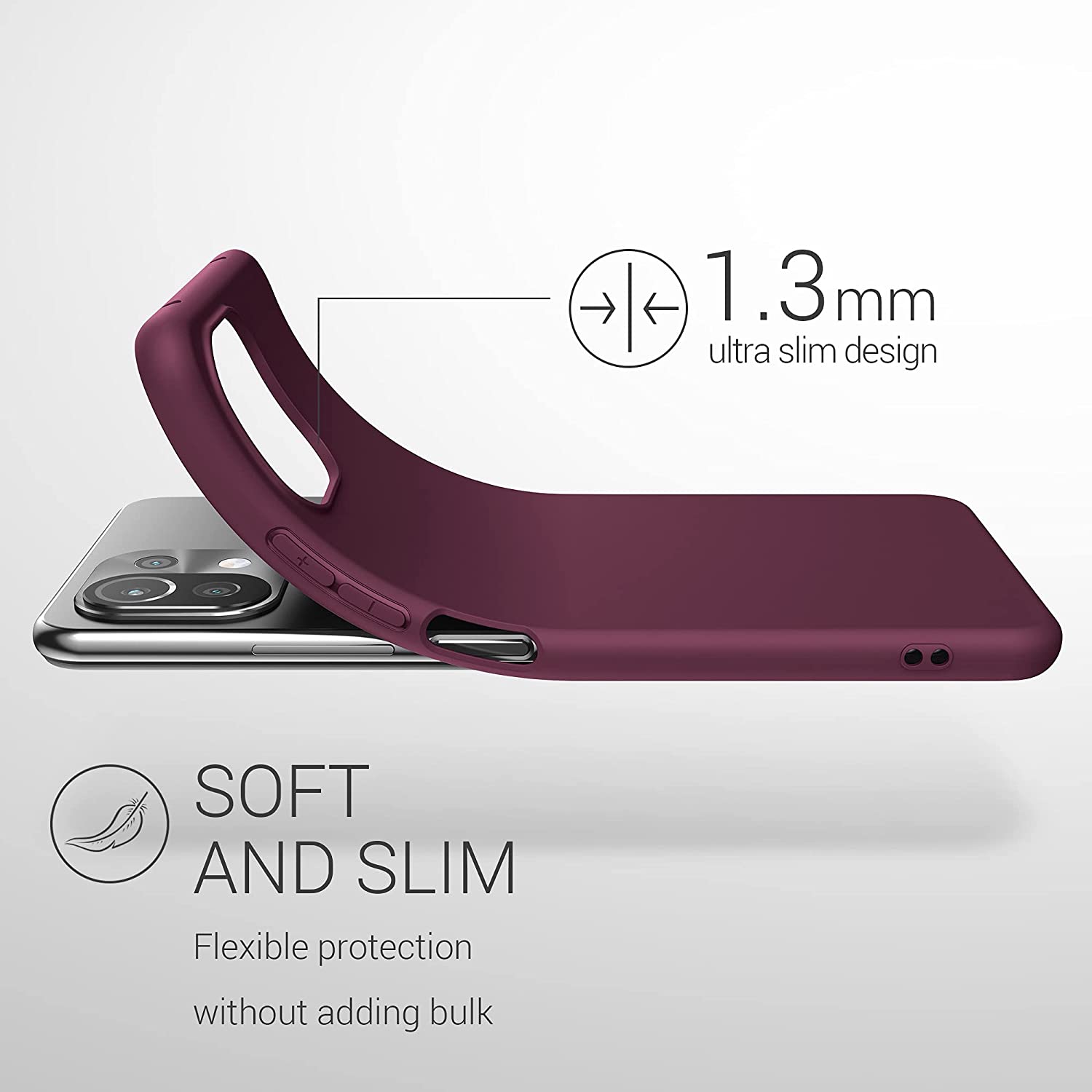 KW Xiaomi Mi 11 Lite / Mi 11 Lite 5G Θήκη Σιλικόνης TPU - Bordeaux Purple - 54726.187