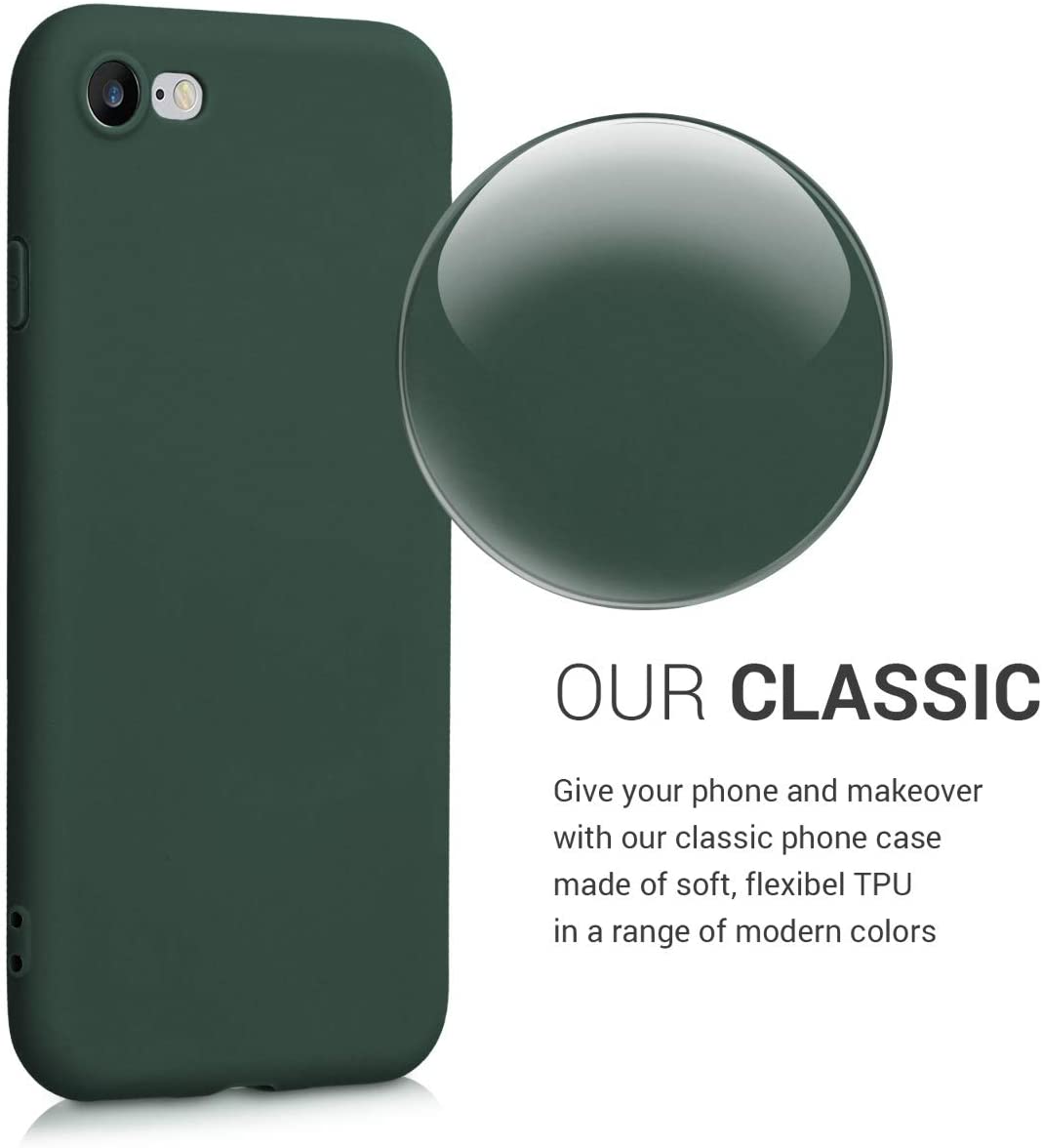 KW iPhone SE 2022 / SE 2020 / 7 / 8 Θήκη Σιλικόνης TPU - Moss Green - 39458.169