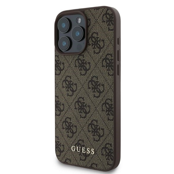 Guess iPhone 16 Pro - 4G Classic - Σκληρή Θήκη με Επένδυση Συνθετικού Δέρματος - Brown - GUHCP16LG4GFBR
