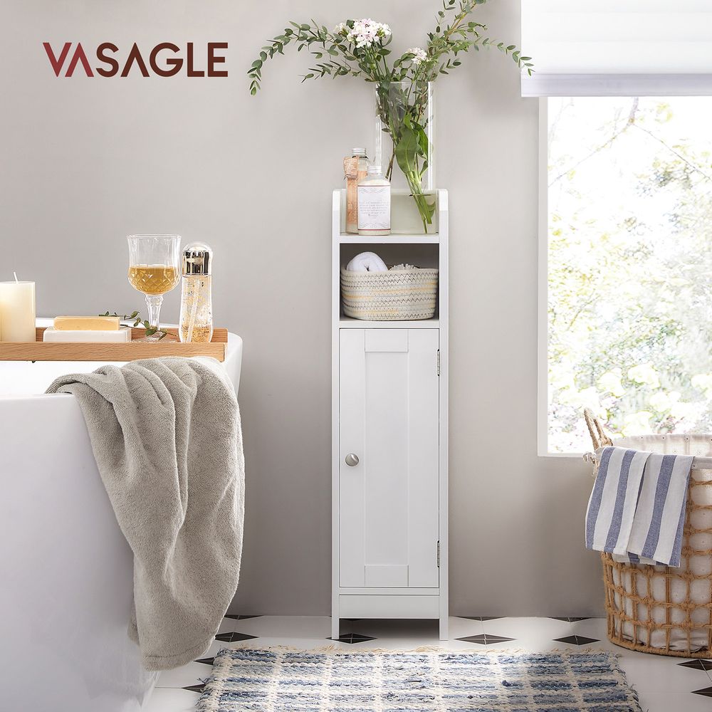 Vasagle Ντουλάπι Μπάνιου από MDF - 18 x 20 x 80 cm - ‎White - BBC310W01