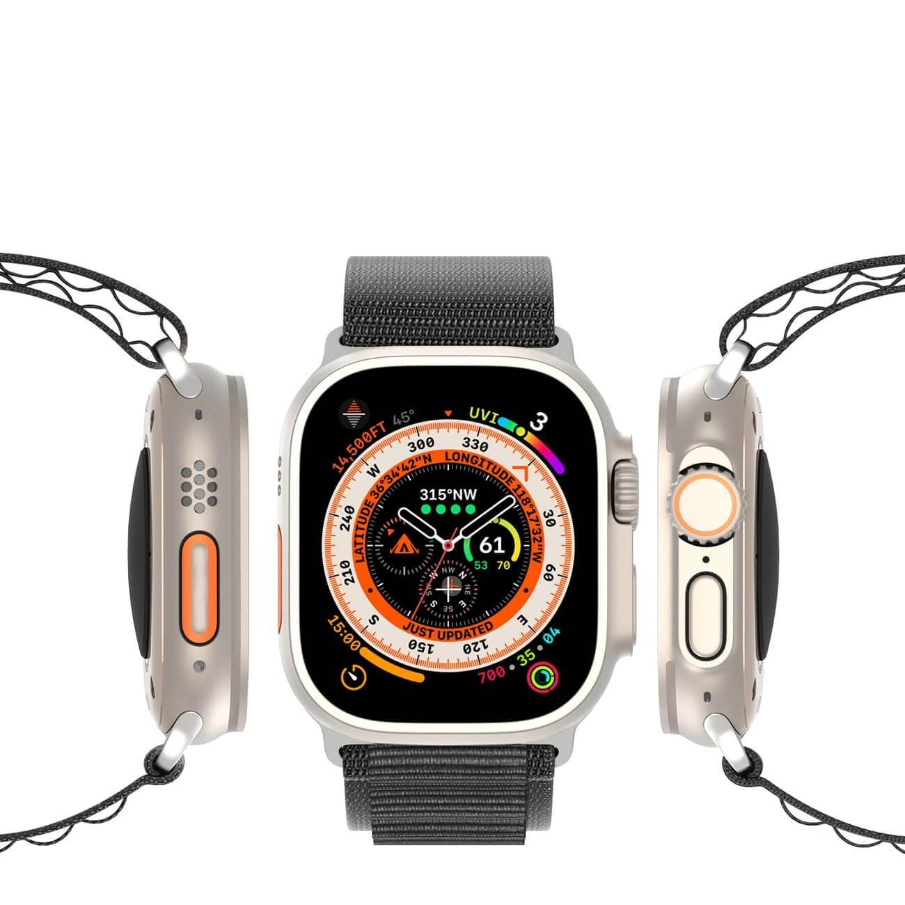 Dux Ducis Λουράκι Apple Watch 2 / 3 / 4 / 5 / 6 / 7 / 8 / 9 / SE / ULTRA 1 / ULTRA 2 - 42 / 44 / 45 / 49 mm GS Version Steel Buckle Sport Λουράκι από Νάυλον - Black
