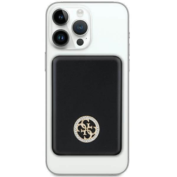Guess PowerBank 15W - MagSafe 4G Strassed Metal Logo - 5000 mAh - Black - GUPBM5AL4DMK