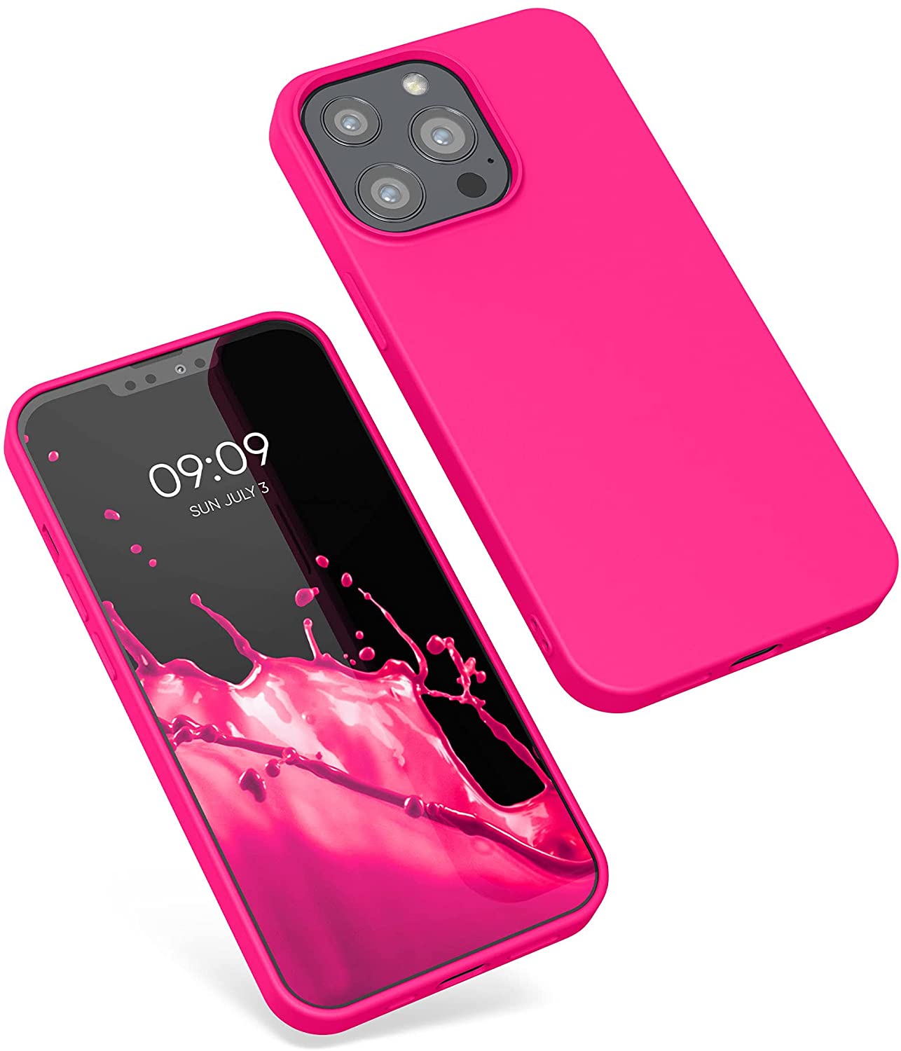KW iPhone 13 Pro Θήκη Σιλικόνης Rubberized TPU - Neon Pink - 55962.77