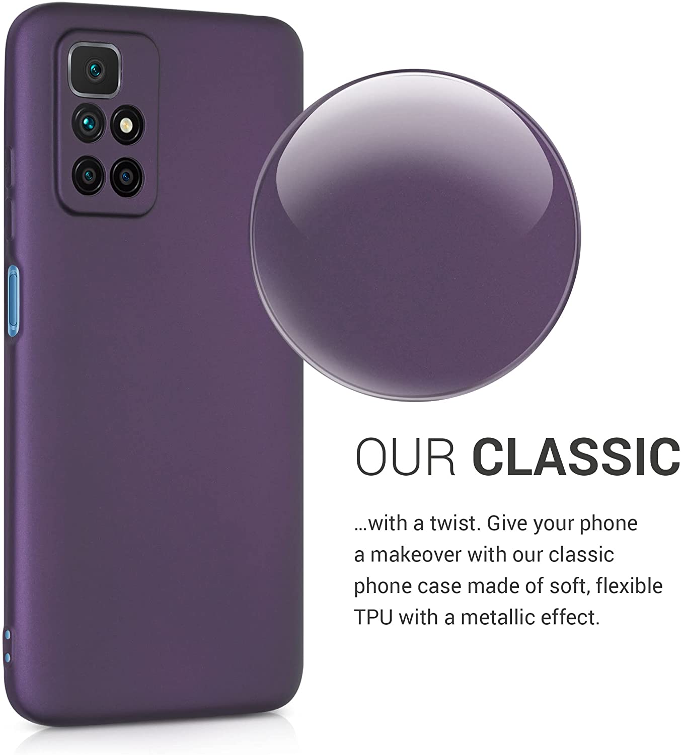 KW Xiaomi Redmi 10 Θήκη Σιλικόνης TPU - Metallic Blackberry - 56149.115