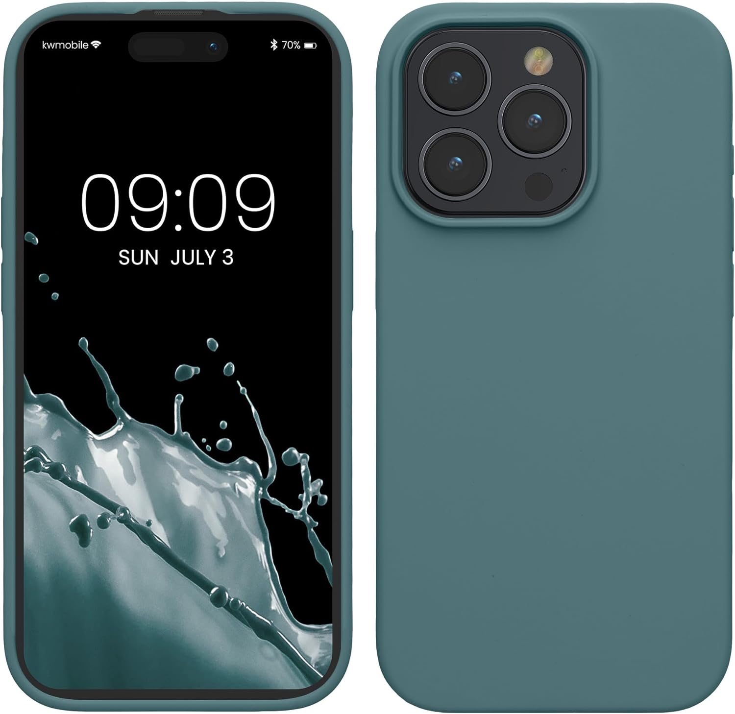 KW iPhone 15 Pro Θήκη Σιλικόνης Rubberized TPU - Arctic Night