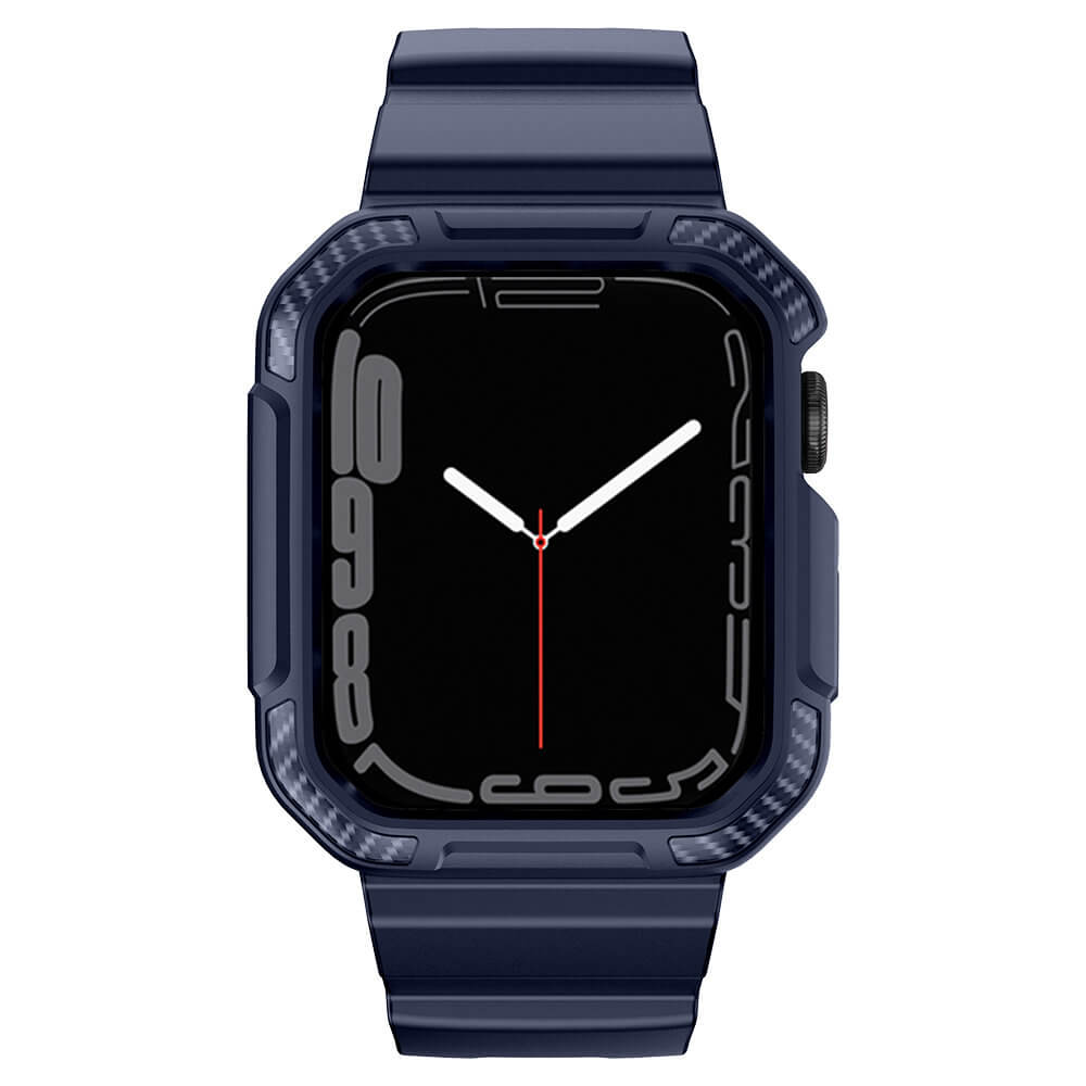 Kingxbar Λουράκι Apple Watch 2 / 3 / 4 / 5 / 6 / 7 / 8 / 9 / SE / SE 2 - 42 / 44 / 45 mm CYF537 με Θήκη Προστασίας - Blue