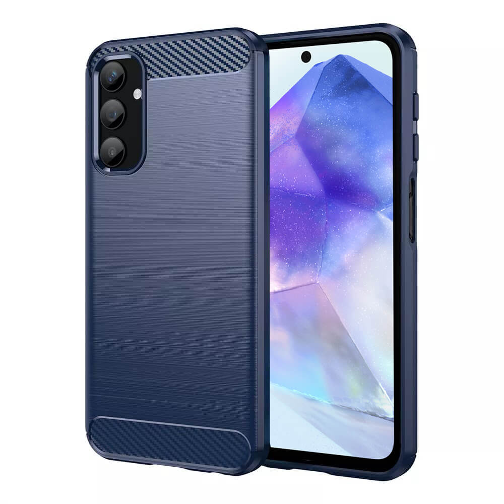 Techsuit Samsung Galaxy A55 5G - Θήκη Σιλικόνης - Σχέδιο Carbon - Blue