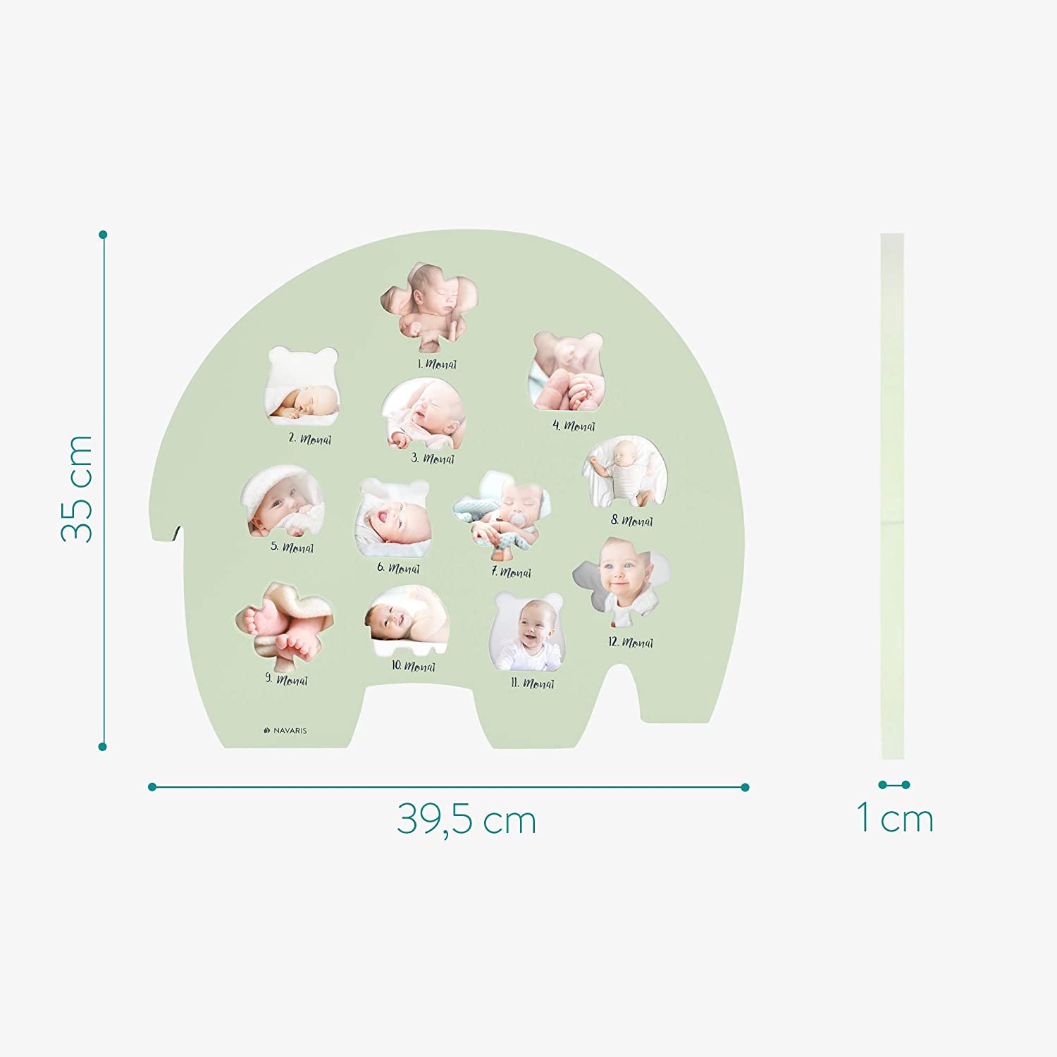 Navaris Πλαίσιο για Φωτογραφίες Μωρού για τους Πρώτους 12 Μήνες - Green - 51164.01