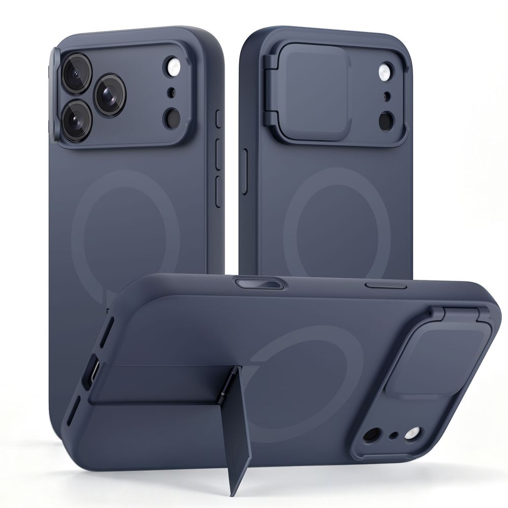 Tech-Protect iPhone 18 Pro Max / iPhone 17 Pro Max - Σκληρή Θήκη MagSafe με Ανοιγόμενο Κάλυμμα Κάμερας και Stand - Kevlar Aura MagSafe - Navy Blue