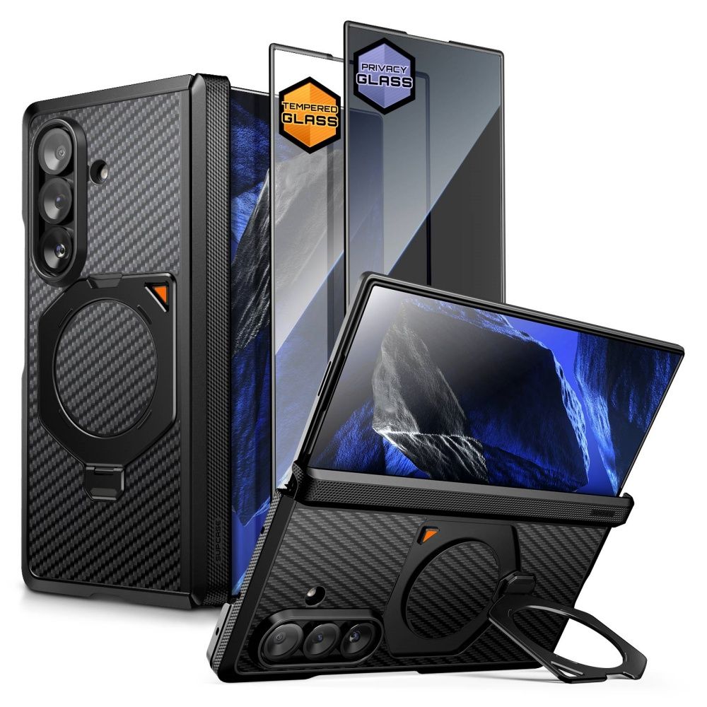 Supcase Samsung Galaxy Z Fold8 Ultra - Σκληρή Θήκη με Προστασία Οθόνης και MagSafe / Stand - UB Aero Mag Set - Aramid Black