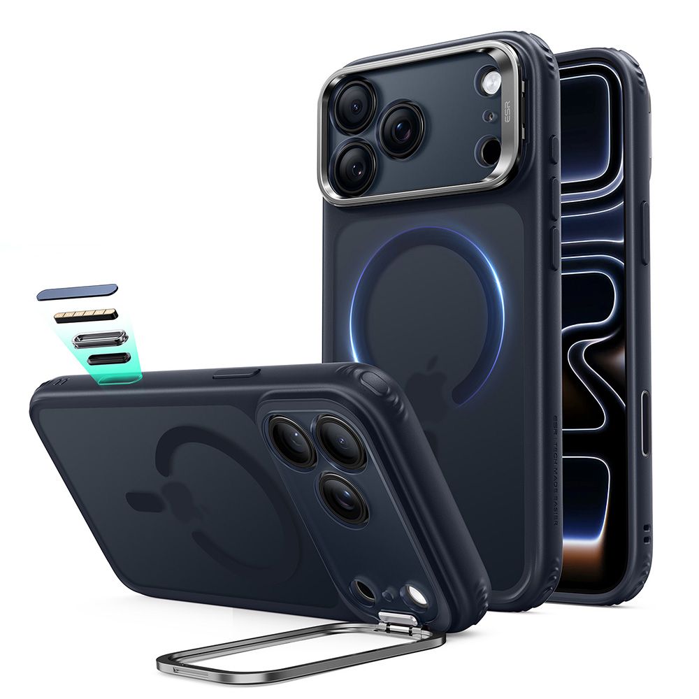 ESR iPhone 18 Pro / iPhone 17 Pro - Σκληρή Θήκη MagSafe με Πλαίσιο Σιλικόνης και Σταντ - Classic Hybrid Kickstand - Frosted Blue