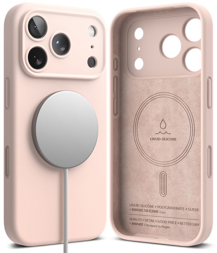 Ringke iPhone 18 Pro Max - Θήκη Σιλικόνης MagSafe - Silicone Magnetic - Pink Sand
