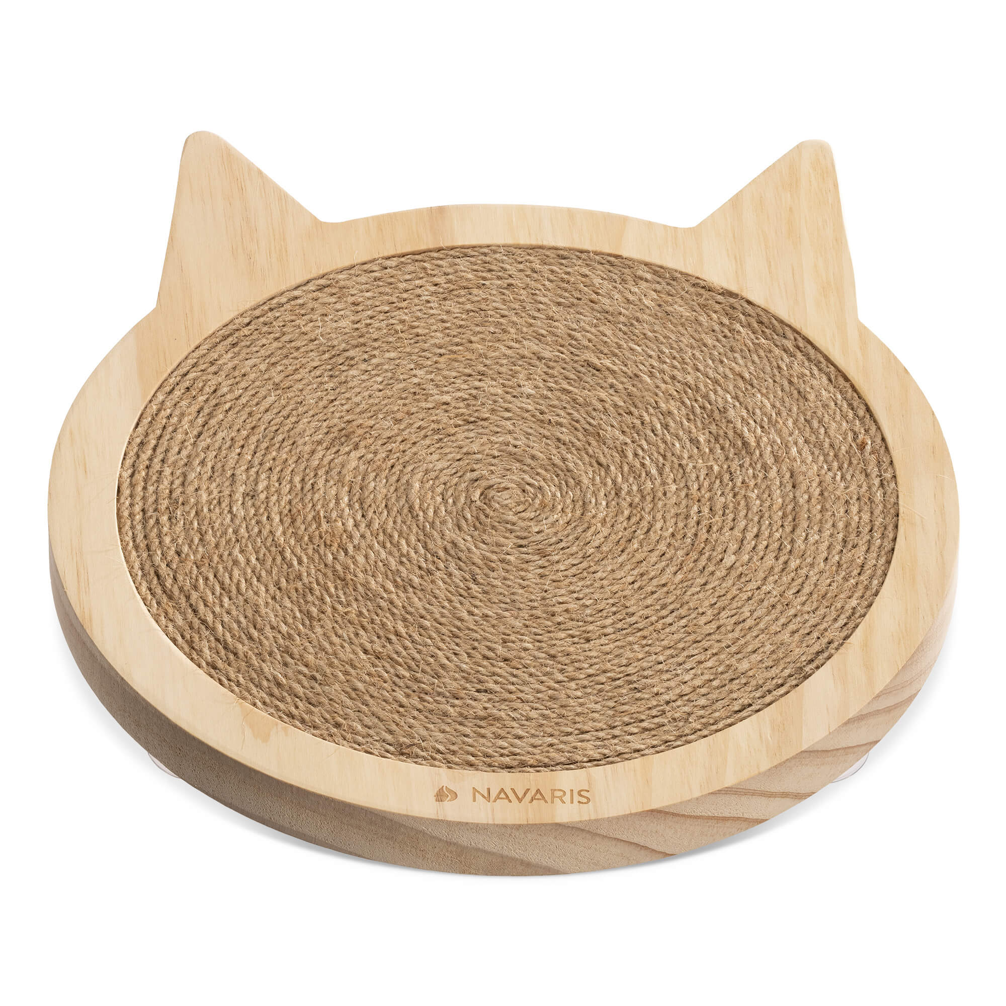 Navaris Ονυχοδρόμιο για Γάτες με Βεντούζες και Ξύλινο Πλαίσιο - Design Cat - 35 x 31 x 2,5 cm - Brown - 56329.1