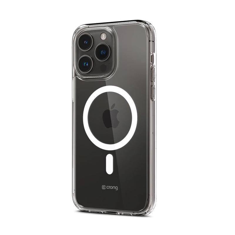 Crong iPhone 15 Pro Clear Mag Cover - Σκληρή Θήκη με Πλαίσιο Σιλικόνης και MagSafe - Clear