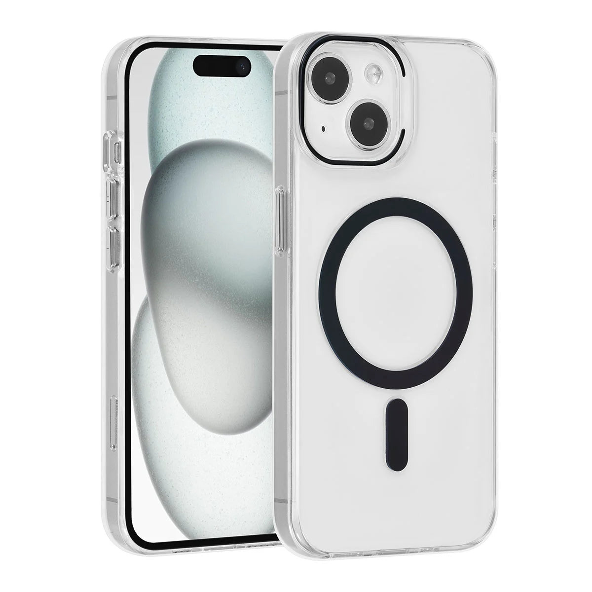 Tuniq iPhone 15 - MagSafe Σκληρή Θήκη με Πλαίσιο Σιλικόνης - Διάφανη / Μαύρη