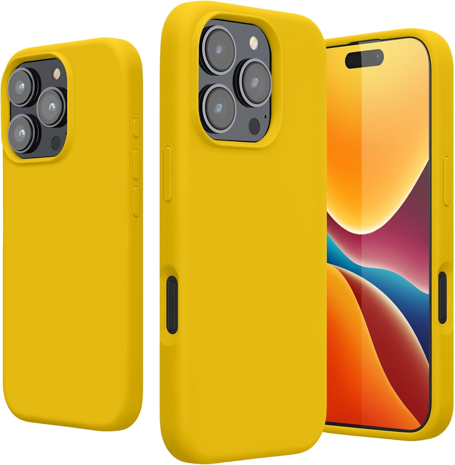 KW iPhone 16 Pro Θήκη Σιλικόνης Rubberized TPU - Bright Yellow
